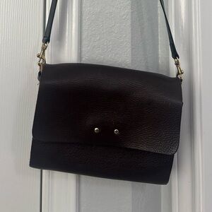 Classic Black Leather Crossbody Bag